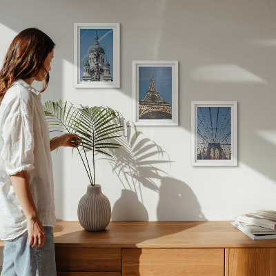 Ensemble de 3 tableaux Vues de bâtiments célèbres de différentes villes du monde entier