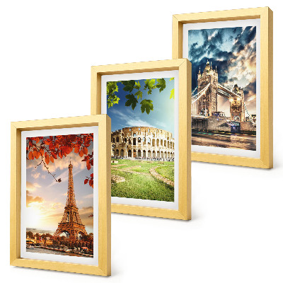 Ensemble de 3 tableaux Monuments d'Europe aux couleurs chaudes du paysage