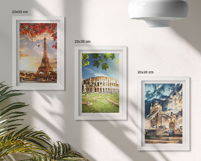 Ensemble de 3 tableaux Monuments d'Europe aux couleurs chaudes du paysage