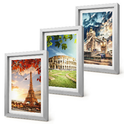 Ensemble de 3 tableaux Monuments d'Europe aux couleurs chaudes du paysage