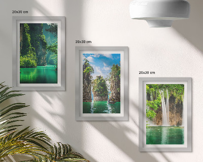 Mur de cadres Paysages verdoyants avec cascades et rochers
