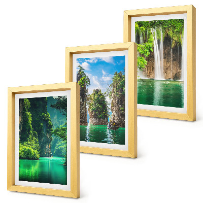 Mur de cadres Paysages verdoyants avec cascades et rochers