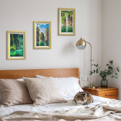 Mur de cadres Paysages verdoyants avec cascades et rochers