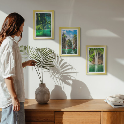 Mur de cadres Paysages verdoyants avec cascades et rochers