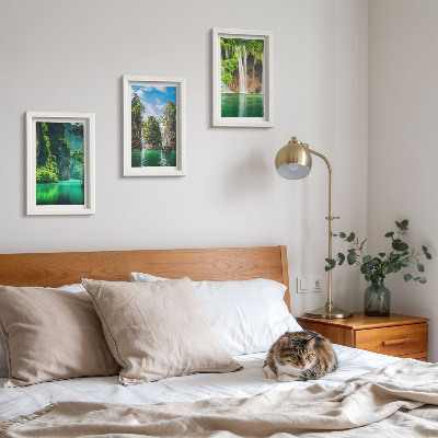 Mur de cadres Paysages verdoyants avec cascades et rochers