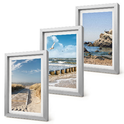 Mur de cadres Plage avec sentier en bois, mer et falaises côtières