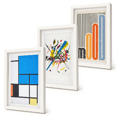 Lot de 3 tableaux Compositions modernes abstraites aux formes géométriques