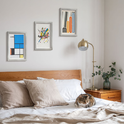Lot de 3 tableaux Compositions modernes abstraites aux formes géométriques