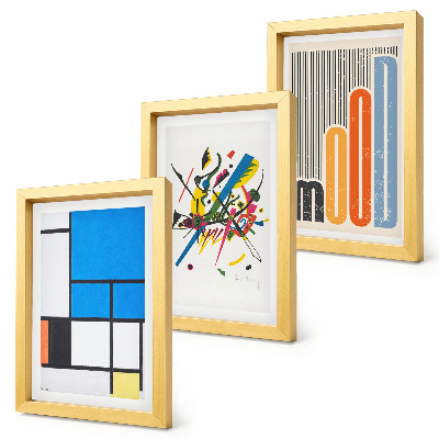 Lot de 3 tableaux Compositions modernes abstraites aux formes géométriques