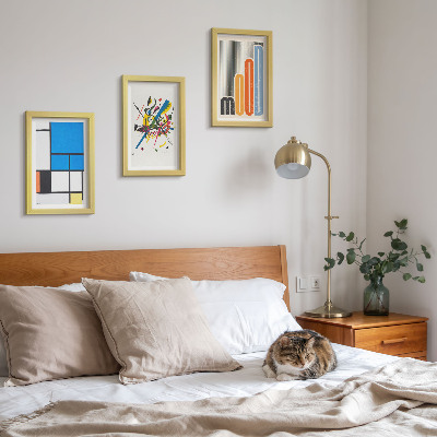Lot de 3 tableaux Compositions modernes abstraites aux formes géométriques