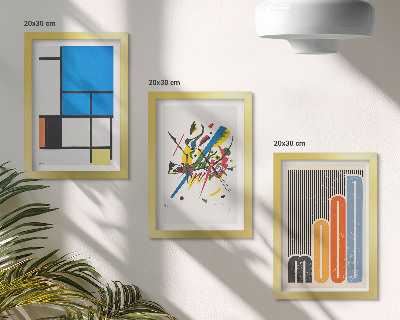 Lot de 3 tableaux Compositions modernes abstraites aux formes géométriques