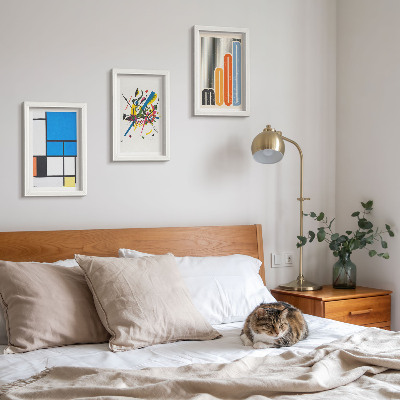 Lot de 3 tableaux Compositions modernes abstraites aux formes géométriques