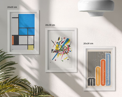 Lot de 3 tableaux Compositions modernes abstraites aux formes géométriques