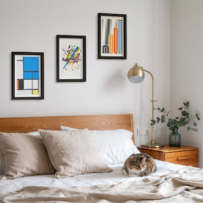 Lot de 3 tableaux Compositions modernes abstraites aux formes géométriques