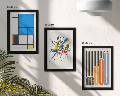 Lot de 3 tableaux Compositions modernes abstraites aux formes géométriques