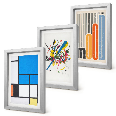 Lot de 3 tableaux Compositions modernes abstraites aux formes géométriques