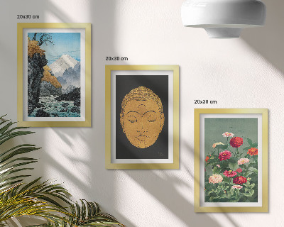 Lot de 3 tableaux Nature et culture japonaises style japandi