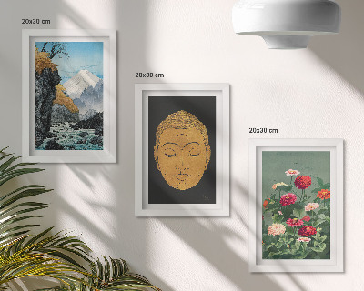 Lot de 3 tableaux Nature et culture japonaises style japandi