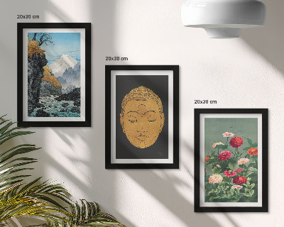 Lot de 3 tableaux Nature et culture japonaises style japandi