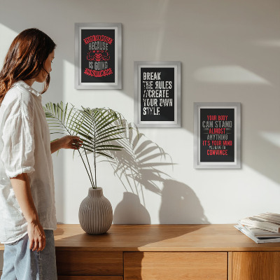 Lot de 3 tableaux Slogans de motivation pour la formation et le développement personnel