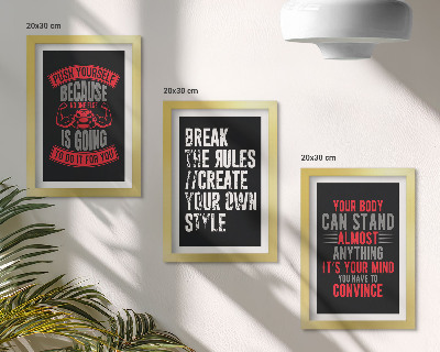 Lot de 3 tableaux Slogans de motivation pour la formation et le développement personnel