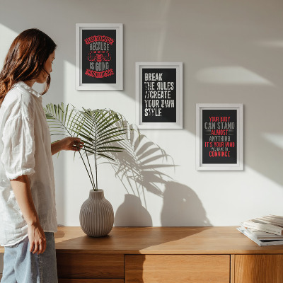 Lot de 3 tableaux Slogans de motivation pour la formation et le développement personnel