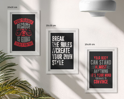Lot de 3 tableaux Slogans de motivation pour la formation et le développement personnel