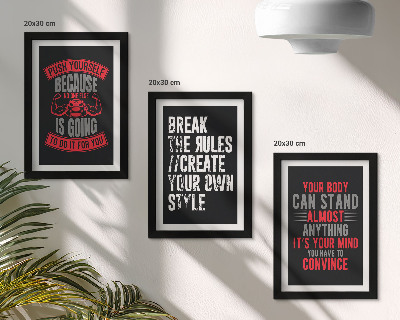 Lot de 3 tableaux Slogans de motivation pour la formation et le développement personnel