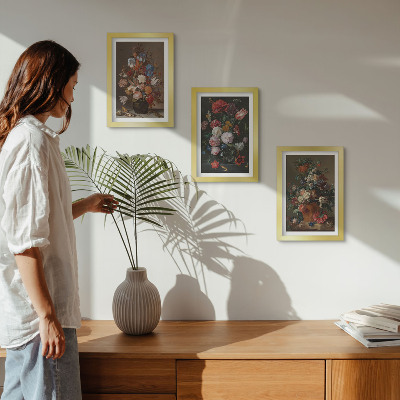 Mur de cadres Fleurs en vases, diverses compositions végétales vintage