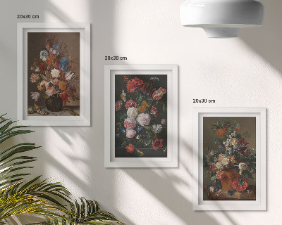 Mur de cadres Fleurs en vases, diverses compositions végétales vintage