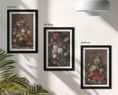 Mur de cadres Fleurs en vases, diverses compositions végétales vintage
