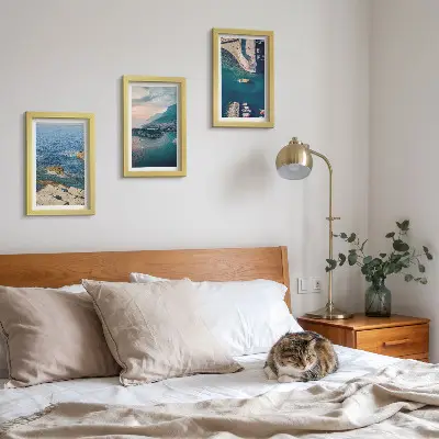 Tableaux Vues sur la mer avec falaises et ports de montagne lot de 3