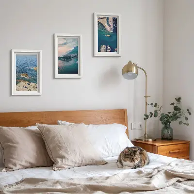 Tableaux Vues sur la mer avec falaises et ports de montagne lot de 3
