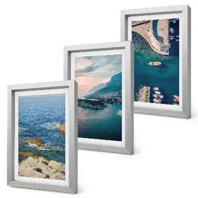 Tableaux Vues sur la mer avec falaises et ports de montagne lot de 3
