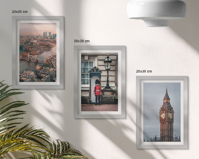Ensemble de 3 tableaux Vues de Londres avec le pont et le garde de Big Ben