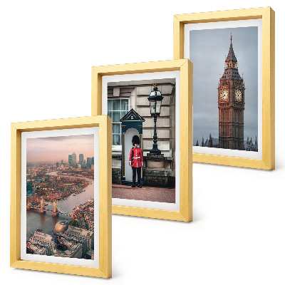 Ensemble de 3 tableaux Vues de Londres avec le pont et le garde de Big Ben