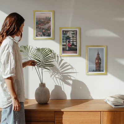 Ensemble de 3 tableaux Vues de Londres avec le pont et le garde de Big Ben