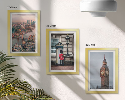 Ensemble de 3 tableaux Vues de Londres avec le pont et le garde de Big Ben