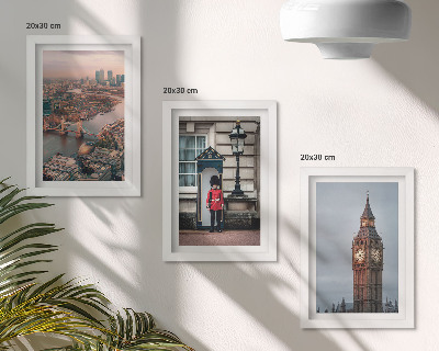 Ensemble de 3 tableaux Vues de Londres avec le pont et le garde de Big Ben