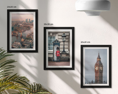 Ensemble de 3 tableaux Vues de Londres avec le pont et le garde de Big Ben