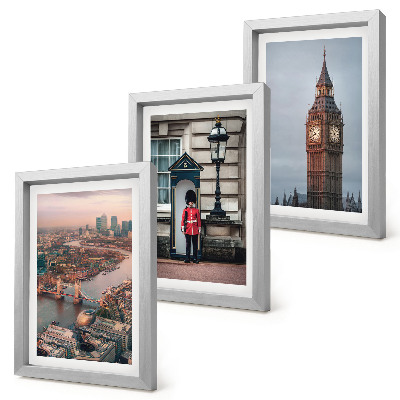 Ensemble de 3 tableaux Vues de Londres avec le pont et le garde de Big Ben