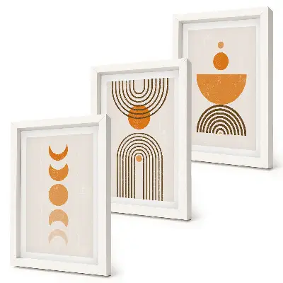 Ensemble de 3 tableaux au design décoratif minimaliste bohème