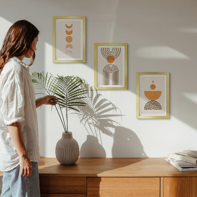 Ensemble de 3 tableaux Design décoratif minimaliste bohème