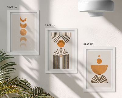 Ensemble de 3 tableaux Design décoratif minimaliste bohème