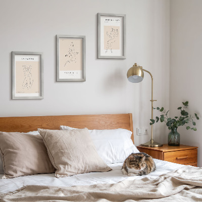 Mur de cadres Silhouettes linéaires de femmes dans des affiches minimalistes