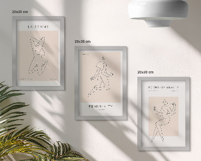 Mur de cadres Silhouettes linéaires de femmes dans des affiches minimalistes