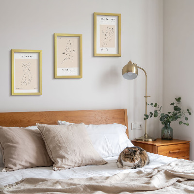 Mur de cadres Silhouettes linéaires de femmes dans des affiches minimalistes