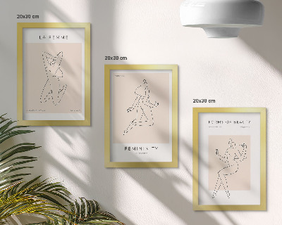 Mur de cadres Silhouettes linéaires de femmes dans des affiches minimalistes