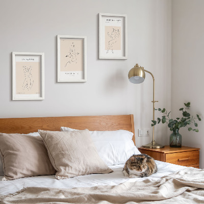 Mur de cadres Silhouettes linéaires de femmes dans des affiches minimalistes