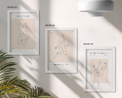 Mur de cadres Silhouettes linéaires de femmes dans des affiches minimalistes